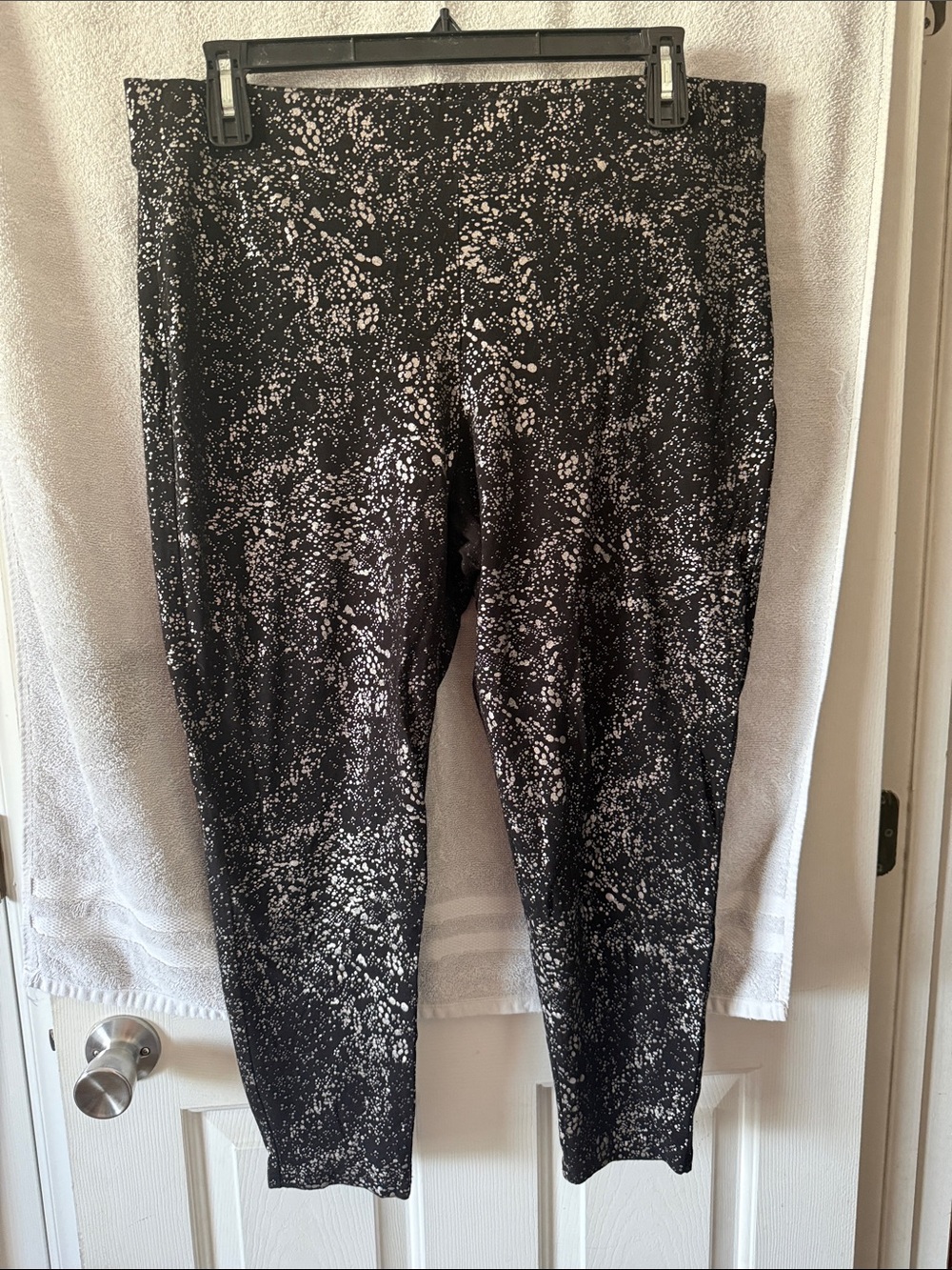 torrid Black Leggings with White Splatter Print